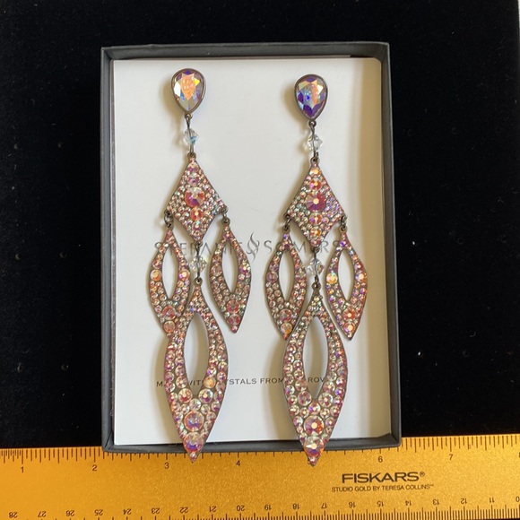🆕 Stefanie Somers STACI AB Crystal in Black/Dark Metal Custom 💎 Earrings - Picture 4 of 9